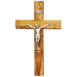 large olive wood crucifix