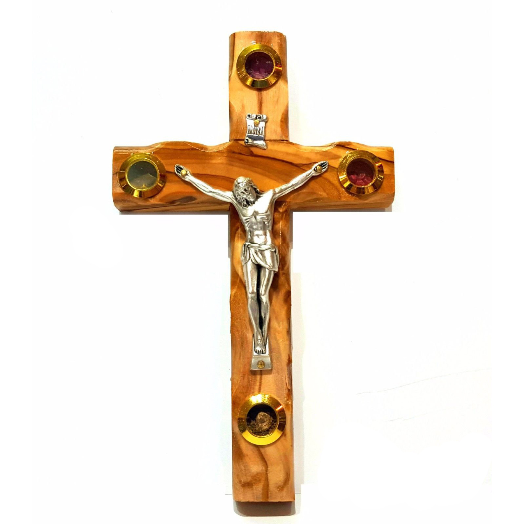 olive wood wall hanging crucifix 16cm 63  189
