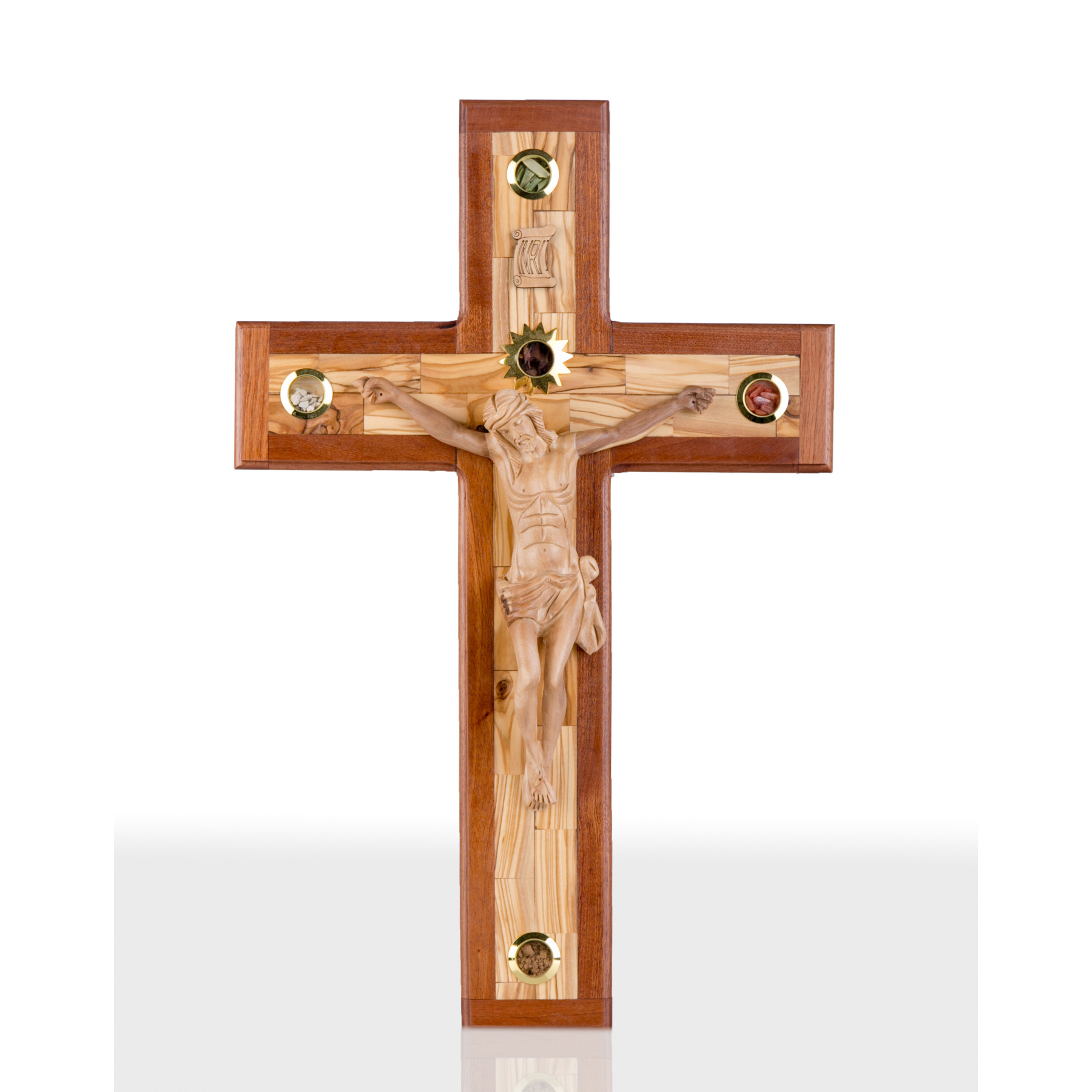 Olive Wood wall mounting Crucifix 50cm