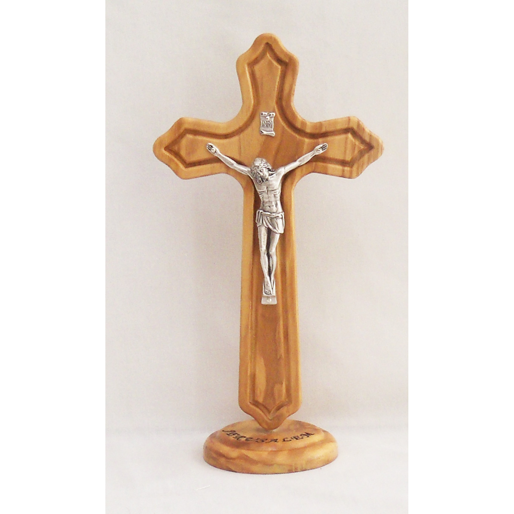 Modern and stylized standing crucifix